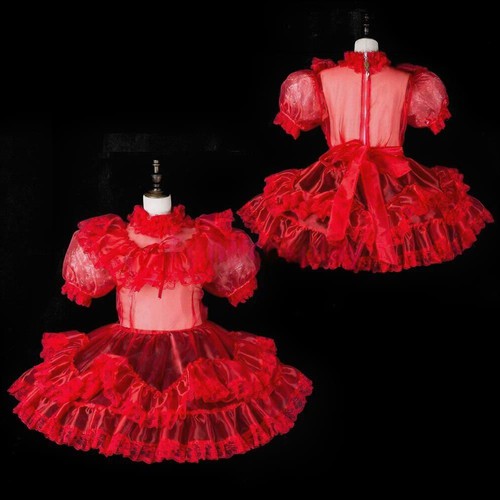 Girl maid sissy lockable - maid, red