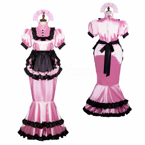 Sissy girl maid pink - maid, satin