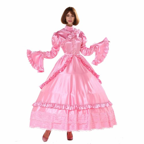 Girl maid sissy pink satin - maid,