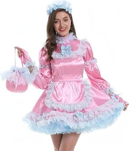 Girl maid sissy lockable pink - lockable,