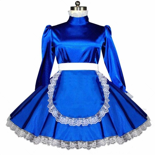 Sissy girl maid - blue, satin