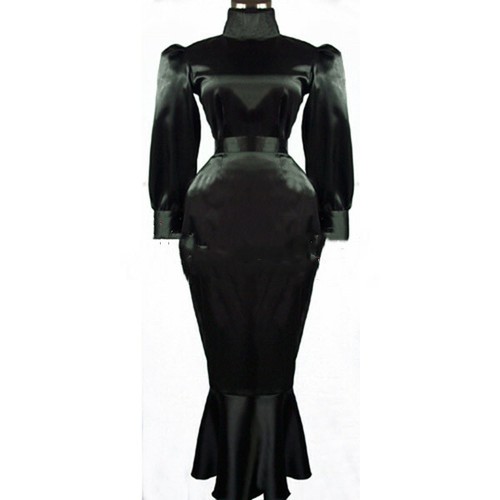 Sissy maid girl black - girl, satin