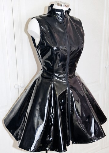 Schwarzes pvc skaterkleid von - schwarzes,