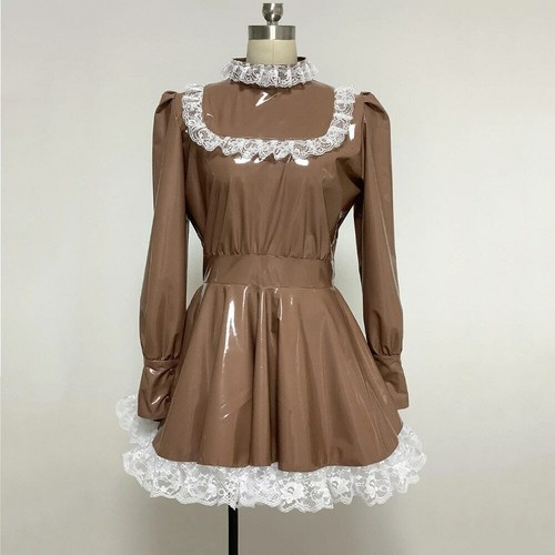 Sissy girl maid lockable - lockable, brown